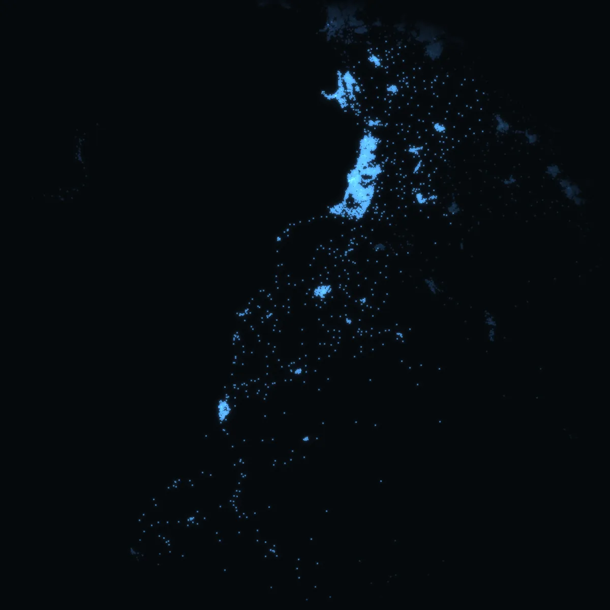 South Ayrshire – every postcode a point of light, coloured by the council area’s average price